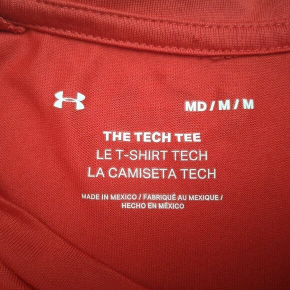 Under Armour The Tech Tee Ladies Size Medium Red Short Sleeves T-shirt - Picture 3 of 12
